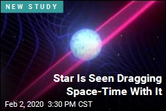Star Is Seen Dragging Space-Time With It