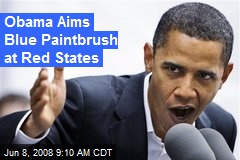 Obama Aims Blue Paintbrush at Red States