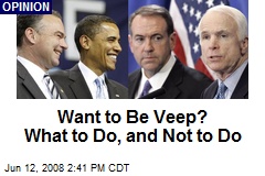 Want to Be Veep? What to Do, and Not to Do