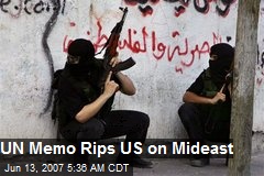 UN Memo Rips US on Mideast
