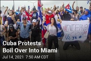For Cuba, Miami Protesters Block a Highway