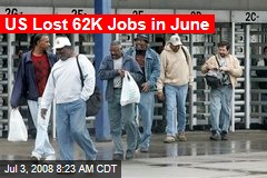US Lost 62K Jobs in June