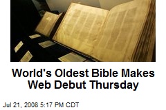 World's Oldest Bible Makes Web Debut Thursday