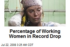 Percentage of Working Women in Record Drop