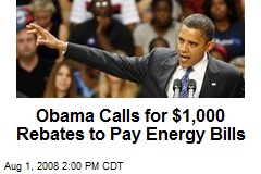 Obama Calls for $1,000 Rebates to Pay Energy Bills