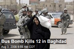 Bus Bomb Kills 12 in Baghdad