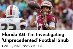 Florida AG Investigating &#39;Unprecedented&#39; Football Snub