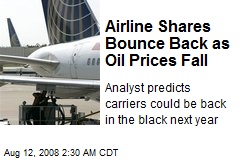Airline Shares Bounce Back as Oil Prices Fall