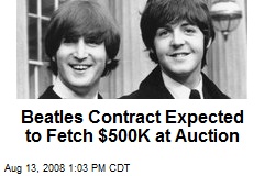 Beatles Contract Expected to Fetch $500K at Auction