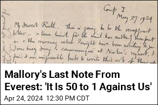 Before He Vanished on Everest, Mallory Wrote Wife a Last Letter