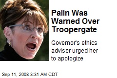 Palin Was Warned Over Troopergate