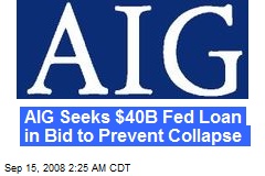 AIG Seeks $40B Fed Loan in Bid to Prevent Collapse
