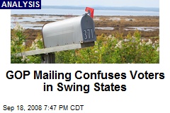 GOP Mailing Confuses Voters in Swing States