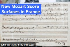 New Mozart Score Surfaces in France