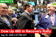 Dow Up 485 in Recovery Rally