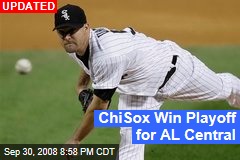 ChiSox Win Playoff for AL Central