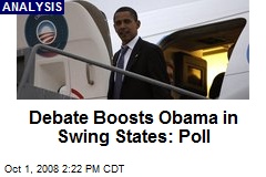 Debate Boosts Obama in Swing States: Poll