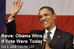 Rove: Obama Wins if Vote Were Today