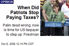 When Did Patriots Stop Paying Taxes?