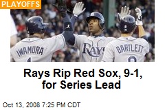 Rays Rip Red Sox, 9-1, for Series Lead