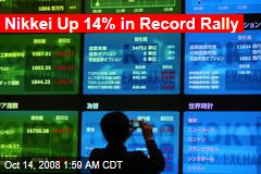 Nikkei Up 14% in Record Rally