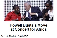 Powell Busts a Move at Concert for Africa