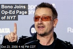 Bono Joins Op-Ed Page of NYT
