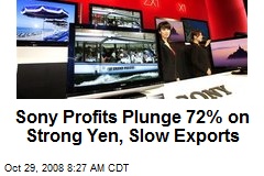 Sony Profits Plunge 72% on Strong Yen, Slow Exports
