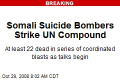 Somali Suicide Bombers Strike UN Compound