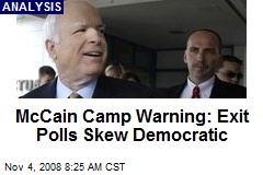McCain Camp Warning: Exit Polls Skew Democratic