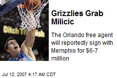 Grizzlies Grab Milicic