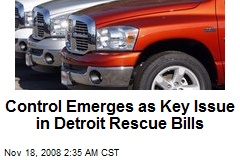Control Emerges as Key Issue in Detroit Rescue Bills