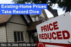 Existing-Home Prices Take Record Dive