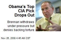 Obama's Top CIA Pick Drops Out