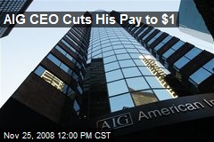 AIG CEO Cuts His Pay to $1
