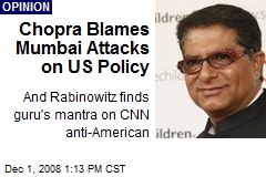 Chopra Blames Mumbai Attacks on US Policy