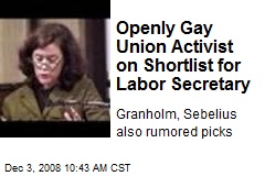 Openly Gay Union Activist on Shortlist for Labor Secretary