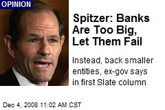Spitzer: Banks Are Too Big, Let Them Fail