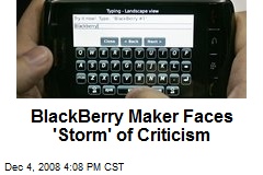 BlackBerry Maker Faces 'Storm' of Criticism
