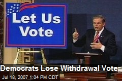 Democrats Lose Withdrawal Vote