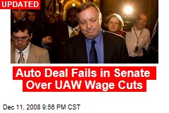Auto Deal Fails in Senate Over UAW Wage Cuts