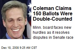 Coleman Claims 150 Ballots Were Double-Counted