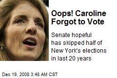 Oops! Caroline Forgot to Vote