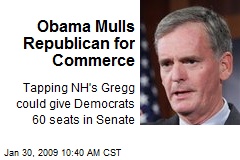 Obama Mulls Republican for Commerce