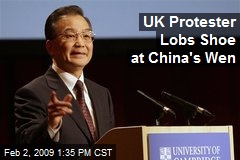 UK Protester Lobs Shoe at China's Wen