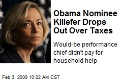 Obama Nominee Killefer Drops Out Over Taxes