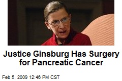 Justice Ginsburg Has Surgery for Pancreatic Cancer