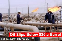 Oil Slips Below $35 a Barrel