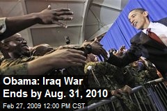Obama: Iraq War Ends by Aug. 31, 2010