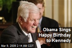 Obama Sings Happy Birthday to Kennedy